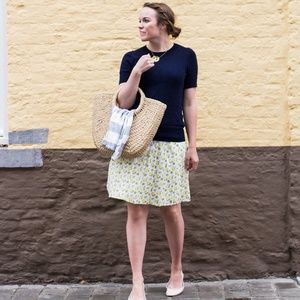 J.Crew Factory Pleated Lemon Skirt